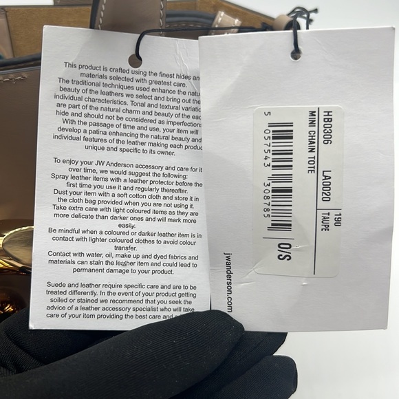 JW ANDERSON NEW Mini Chain Leather Tote Taupe - Picture 11 of 14